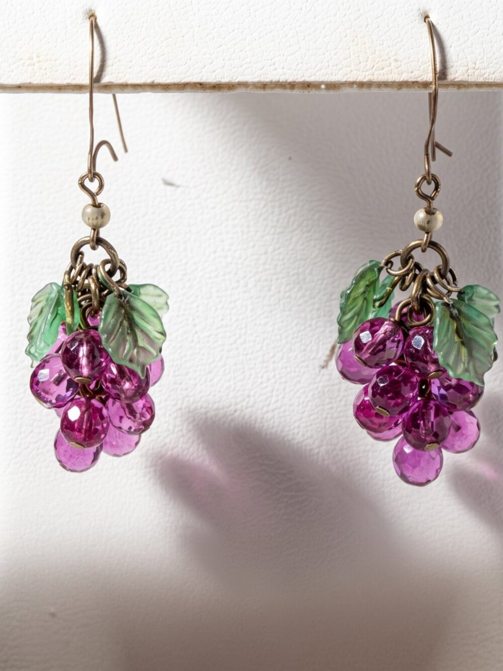 Lucy Isaacs Vintage Pink Grape Earrings